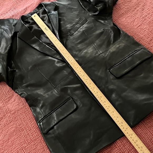INC International Concepts Black Leather Blazer men’s size large - Picture 7 of 15